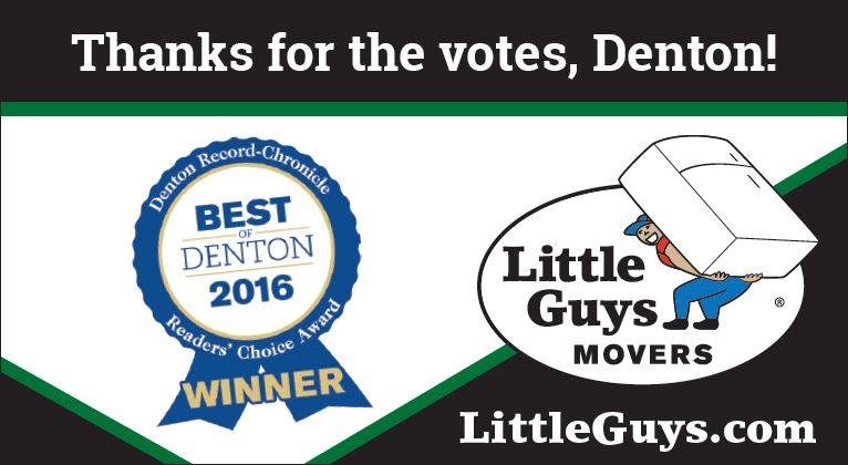 Thank you for voting Little Guys Movers the Best of Denton 2016!