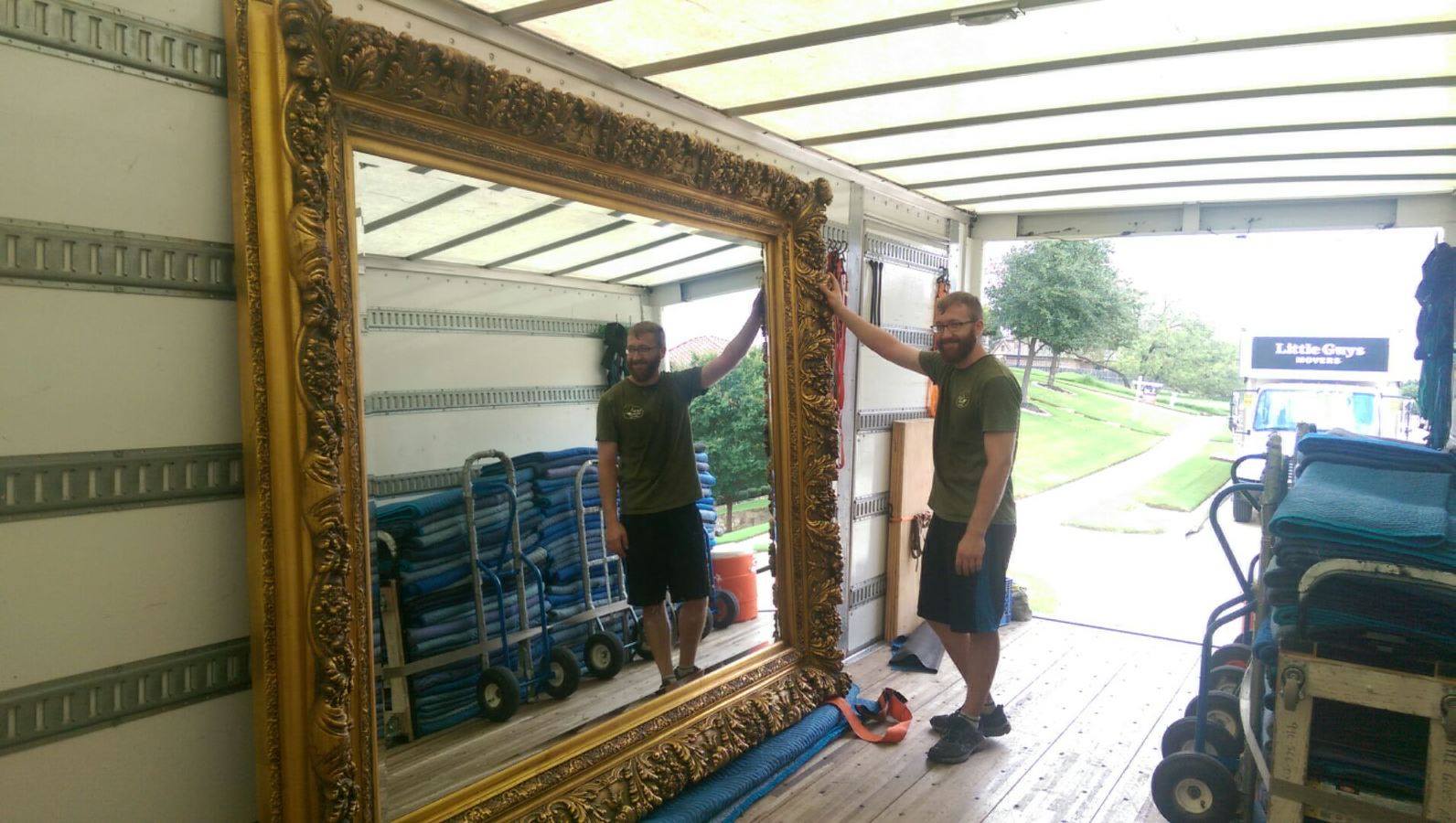 Taking that mirror on the wall down by yourself may seem like a good idea, but that’s a job best left to the professionals at Little Guys Movers.