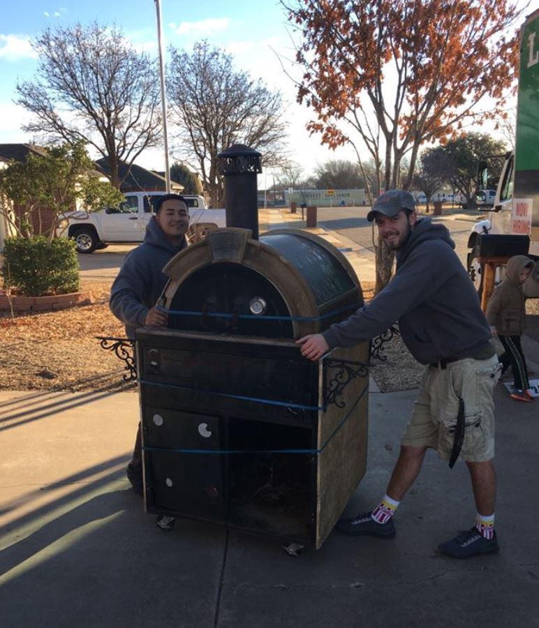 Think Little Guys Movers can’t take on this 800 lb pizza oven? Think again!