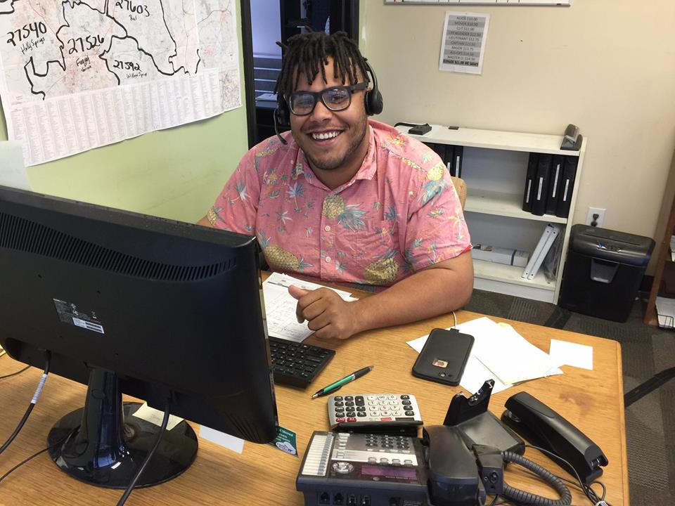 Eric, the newest member of our office team, can’t wait to answer your phone call.