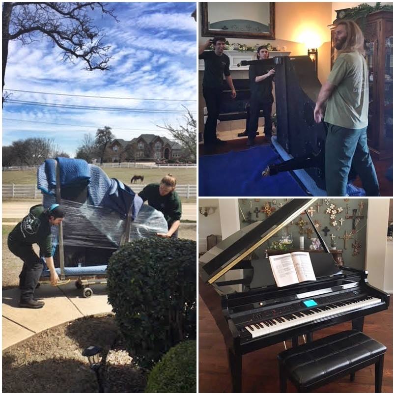 Denton piano moving men moving piano into home