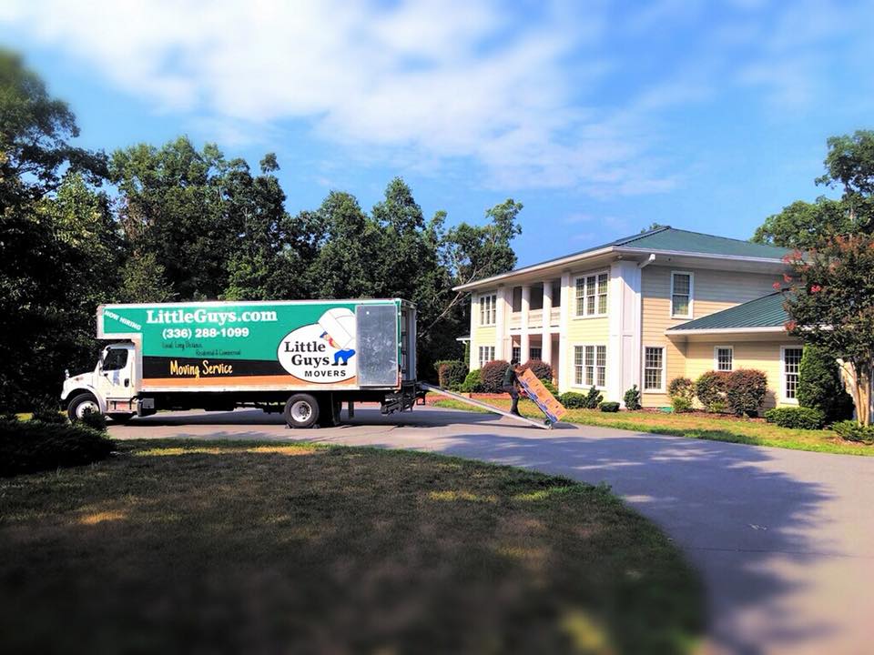 greensboro residential moving truck outside home